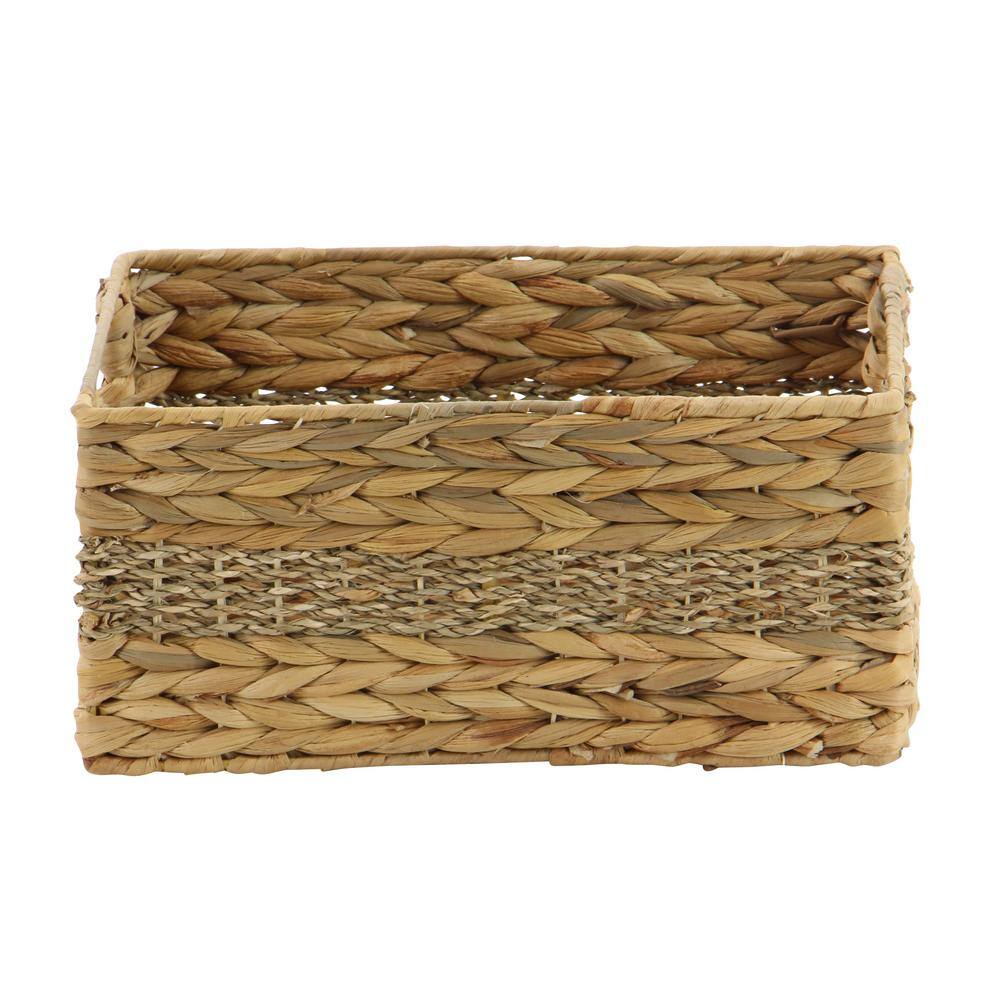 Litton Lane Seagrass Handmade Storage Basket with Handles (Set of 4)
