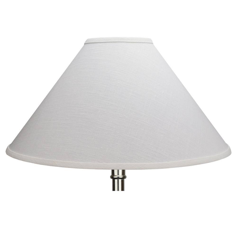 FenchelShades.com 18 in. W x 9 in. H Off White/Nickel Hardware Coolie Lamp Shade