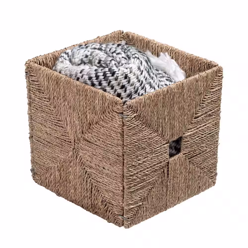 Honey-Can-Do Natural Woven Collapsible Seagrass Basket