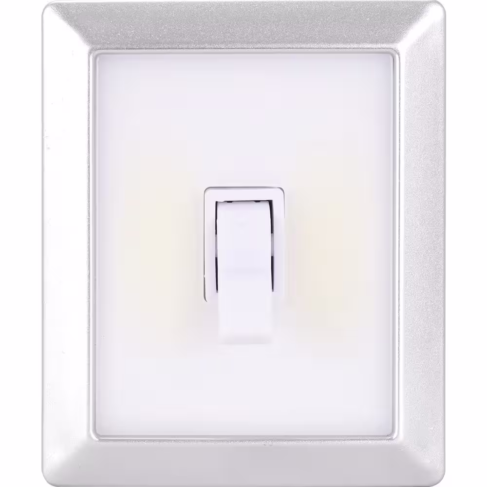 Pinegreen Lighting 3-Watt 100 Lumen Battery Powered Integrated LED Switch Puck Light, Brushed Nickel