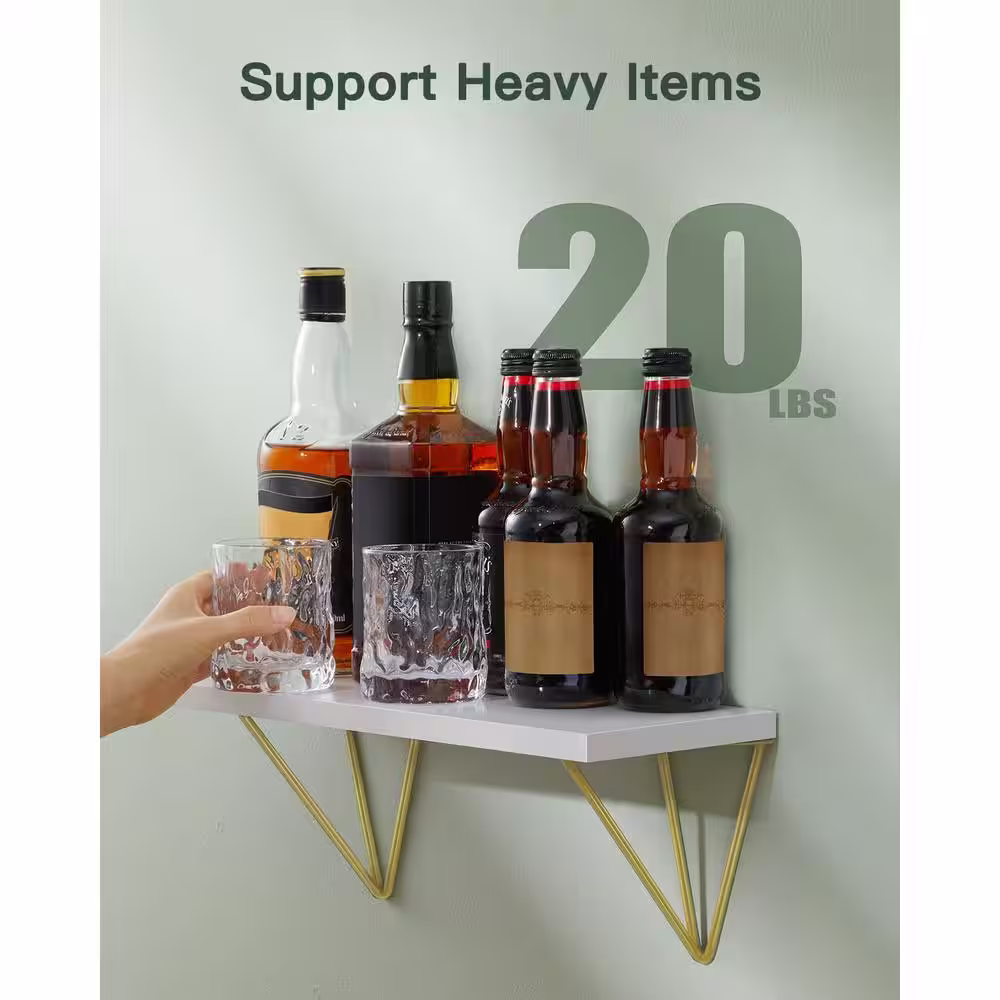 None White Wall Shelves for Bedroom, Living Room, Bathroom, Kitchen, Shelves for Wall Decor Set of 3