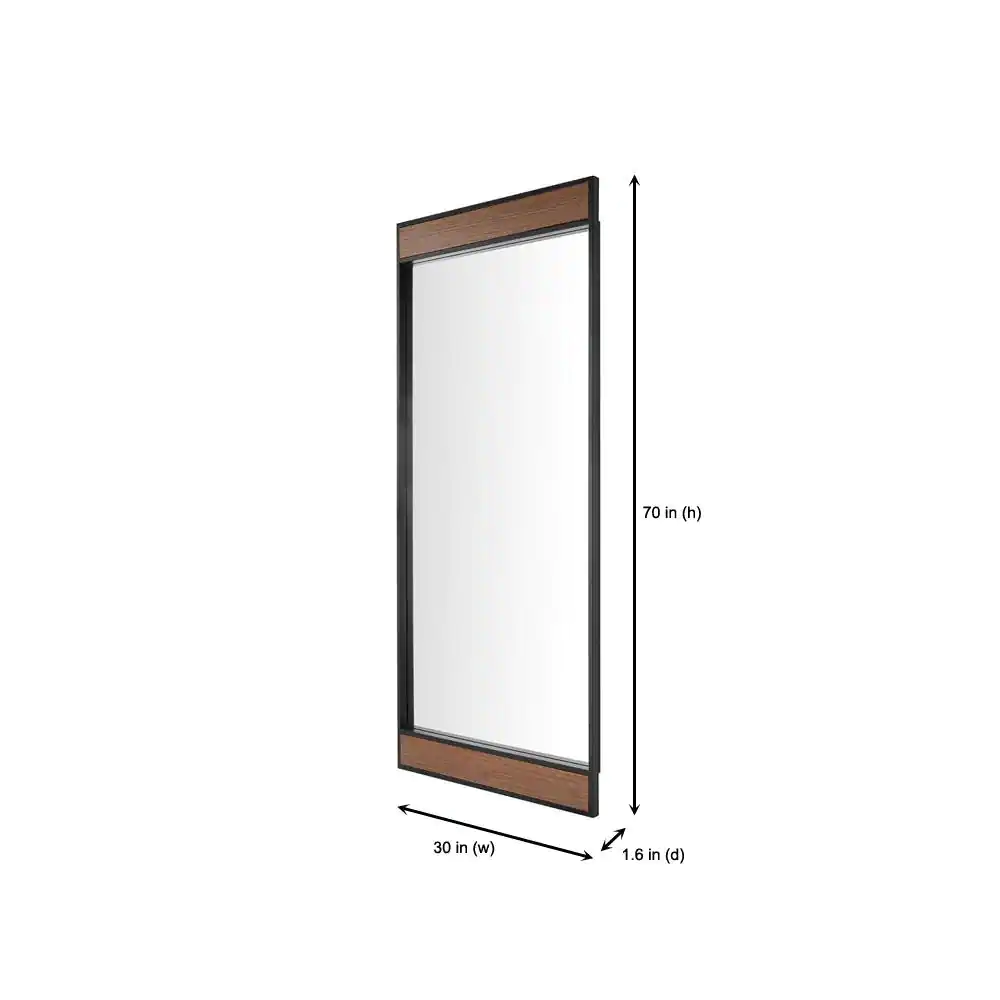 Home Decorators Collection Oversized Metal & Wood Frame Modern Floor Mirror (70 in. H x 30 in. W)