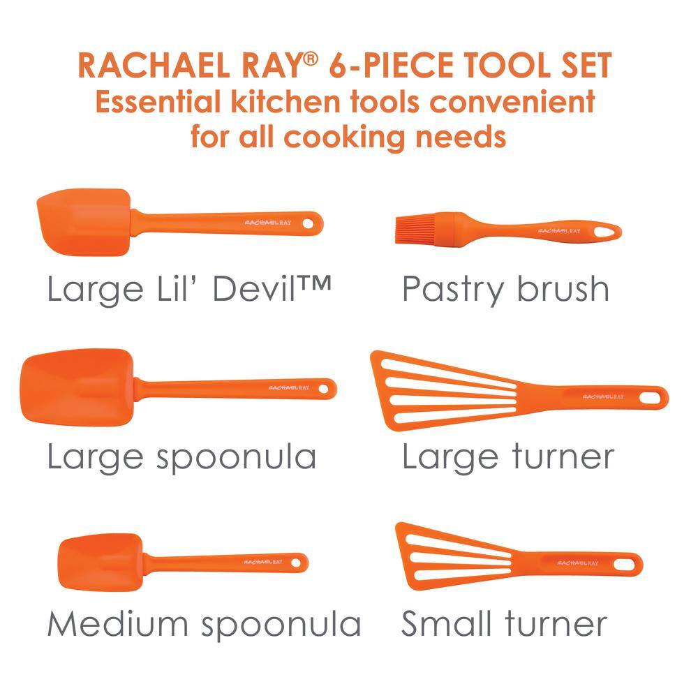 Rachael Ray Nylon Orange Kitchen Utensil Set (Set of 6)