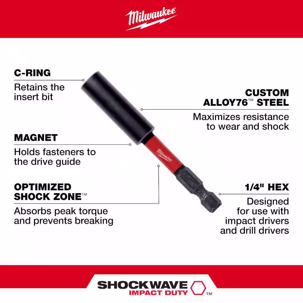 Milwaukee SHOCKWAVE Impact Duty 6 in. Magnetic Bit Holder