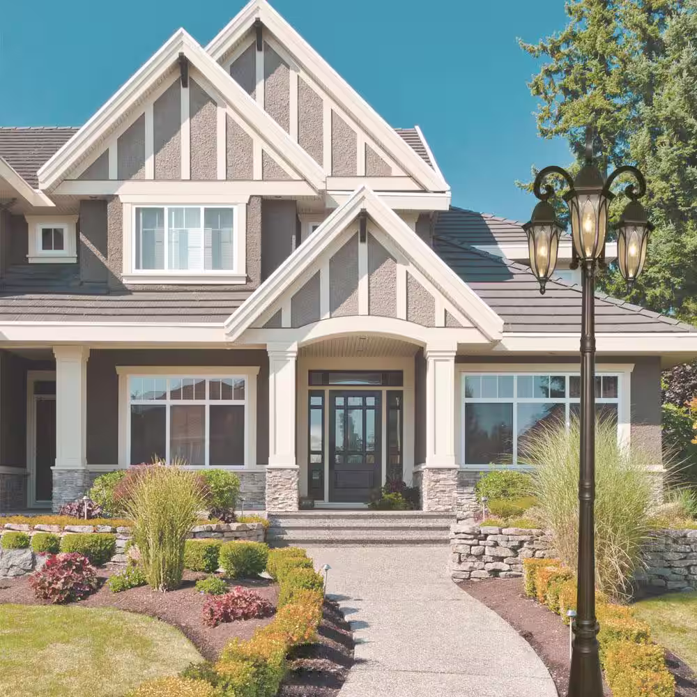 Designers Fountain Berkshire 3-Light Burnished Antique Copper Cast Aluminum Line Voltage Outdoor Weather Resistant Post Light