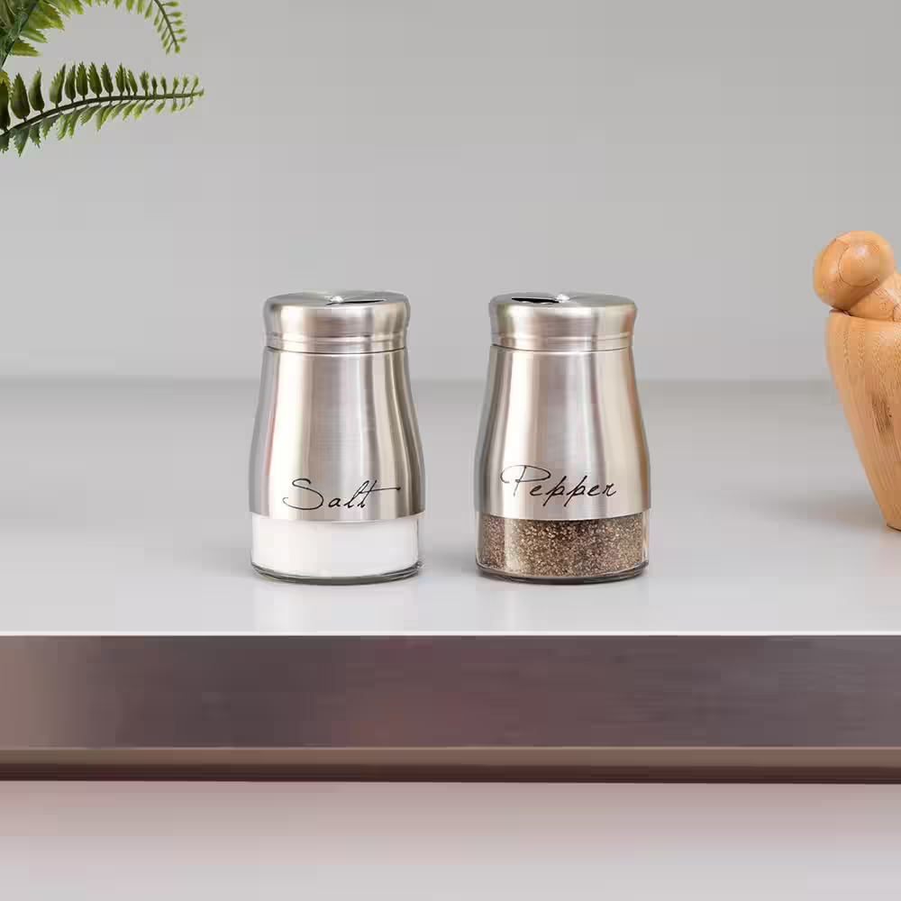 Home Basics Stainless Steel Salt and Pepper Shaker