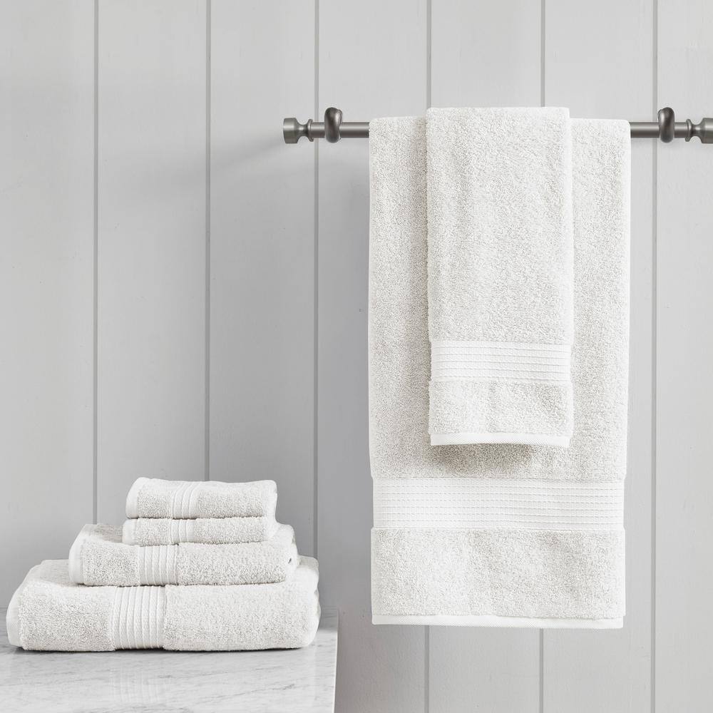 Madison Park Organic 6-Piece White Cotton Bath Towel Set