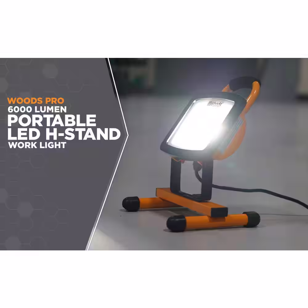 Woods 6000 Lumens Portable LED Work Light