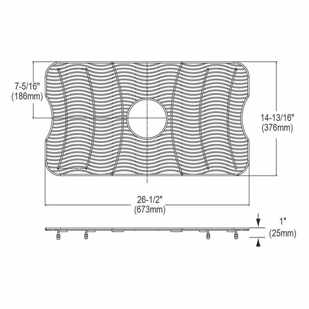 Elkay Lustertone 26.5 in. x 14.8125 in. Bottom Grid for Kitchen Sink in Stainless Steel