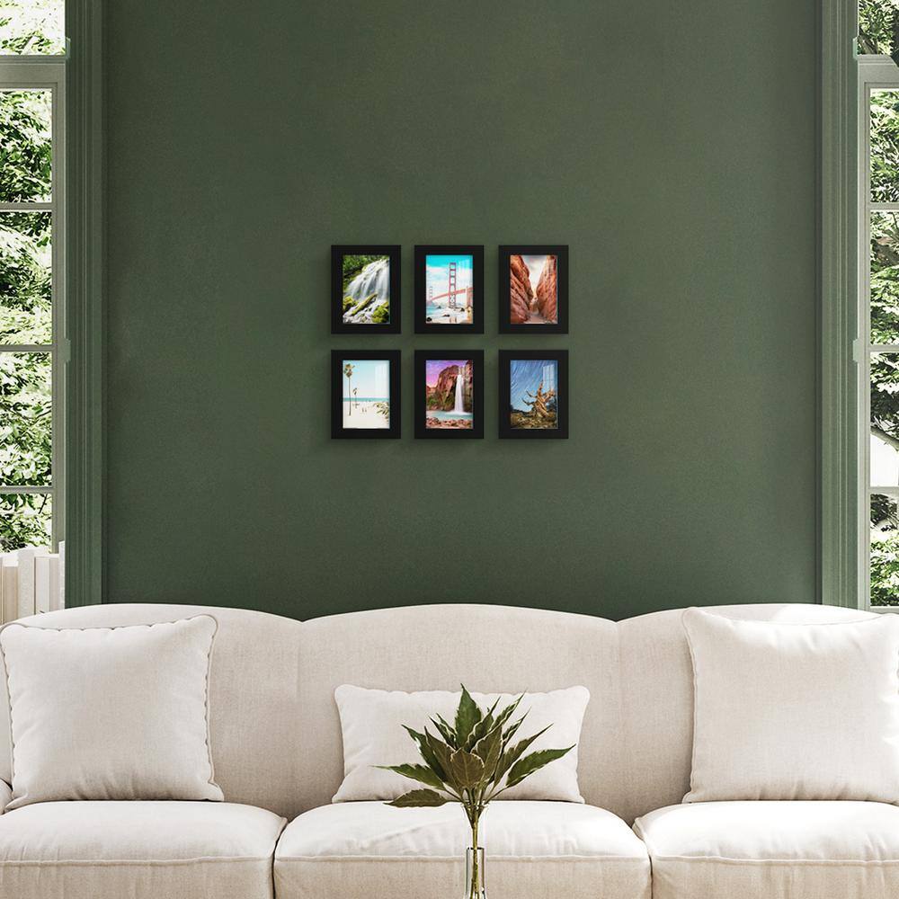 None Modern 3.5 in. x 5 in. Black Picture Frame (Set of 6)