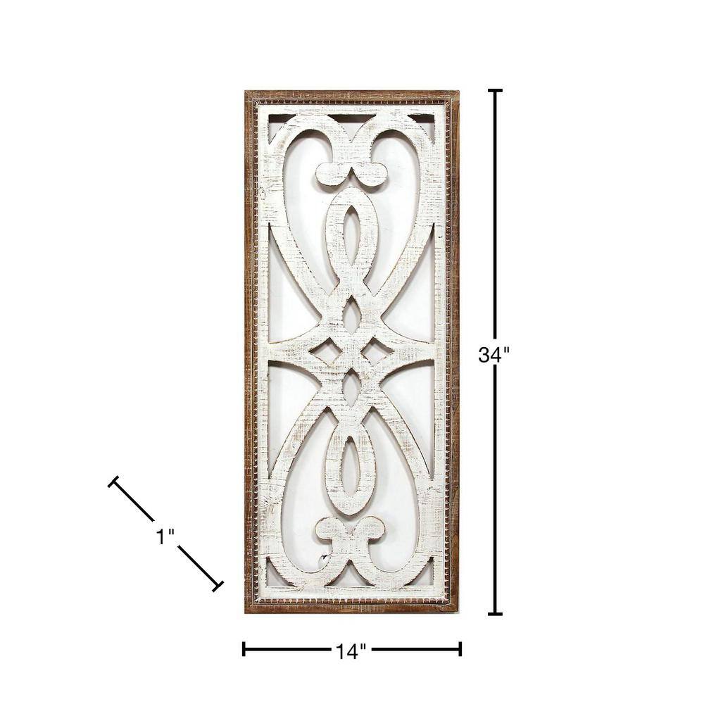 Stratton Home Decor Heart and Fleur Wood Panel Wall Decor