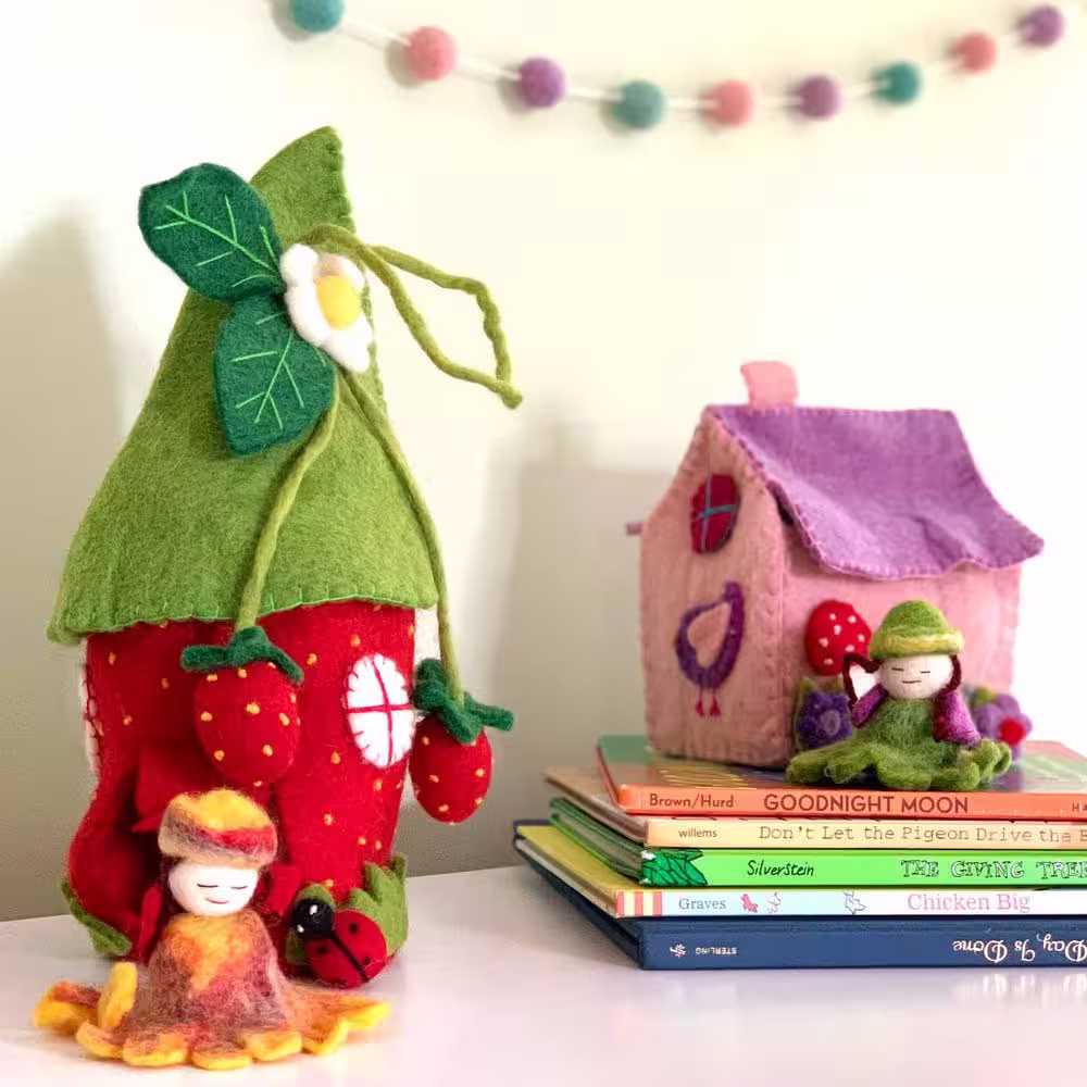 None Strawberry Fairy House with Fairy