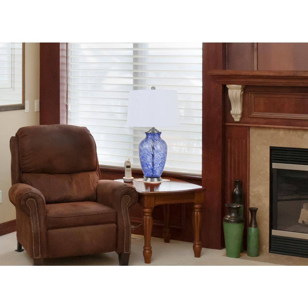 CAL Lighting 28 in. H Sky Blue Metal Table Lamp