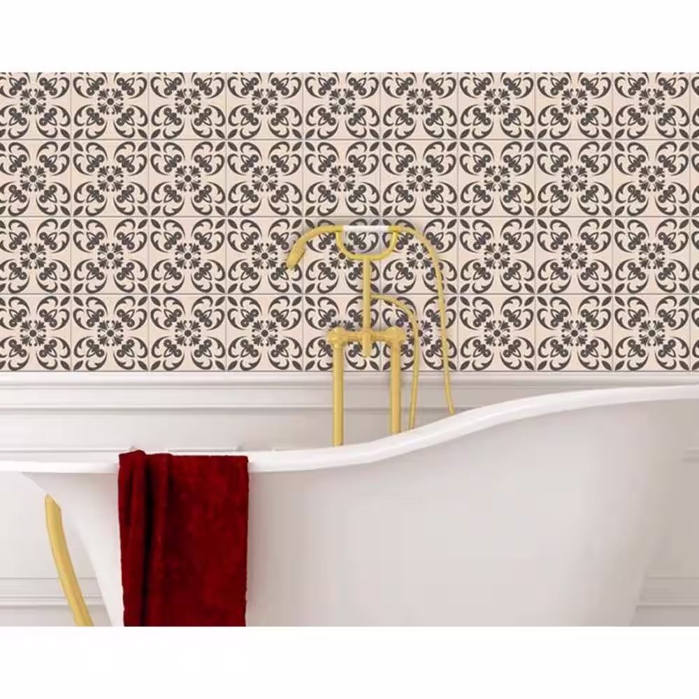 HomeRoots Amelia Gray 8 in. x 8 in. Vinyl Peel and Stick Tile (10.67 sq. ft./Pack)