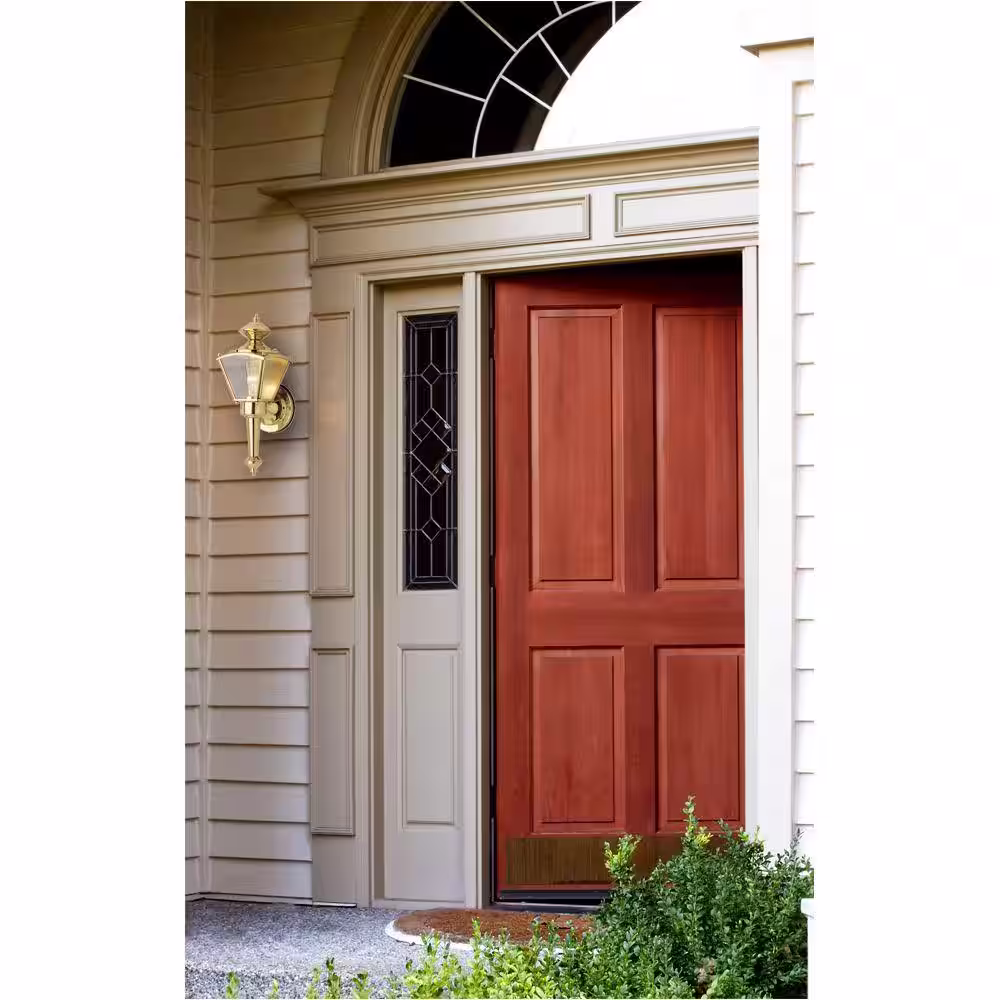 Westinghouse 1-Light Polished Brass on Solid Brass Steel Exterior Wall Coach Light Sconce with Clear Glass Panels