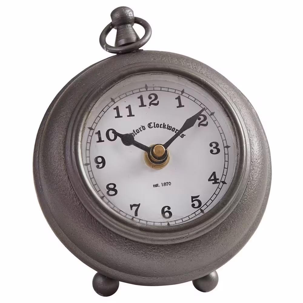 Park Designs Antique Pewter Desk Clock