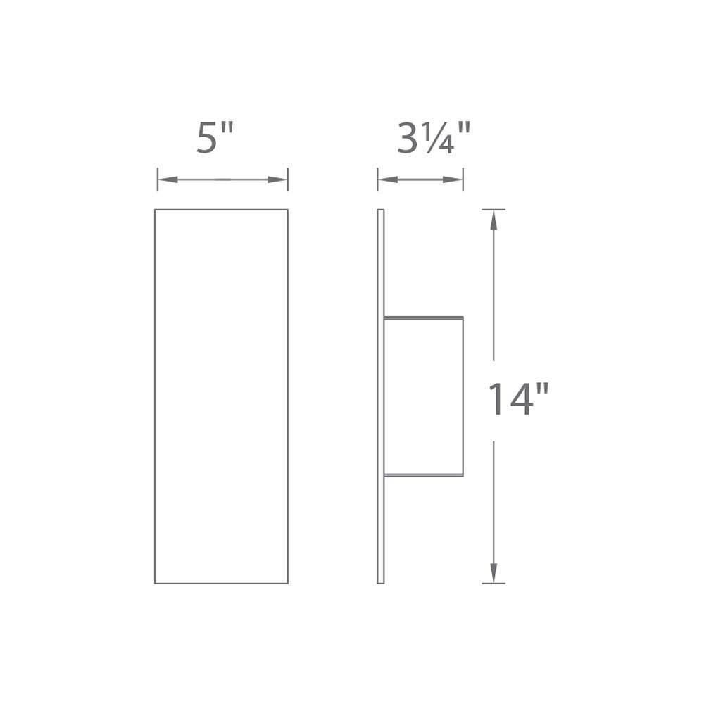 WAC Lighting Icon 20 in. Black Integrated LED Outdoor Wall Sconce, 3000K