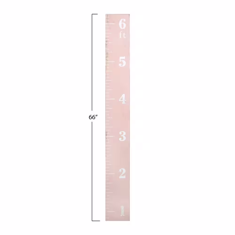 Storied Home Pink Wall Mounted Growth Chart Ruler