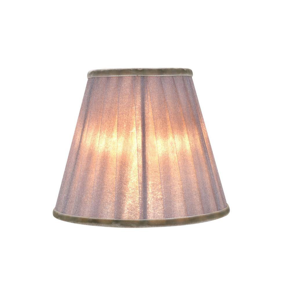Aspen Creative Corporation 5 in. x 4-1/4 in. Dark Grey Pleated Empire Lamp Shade (2-Pack)