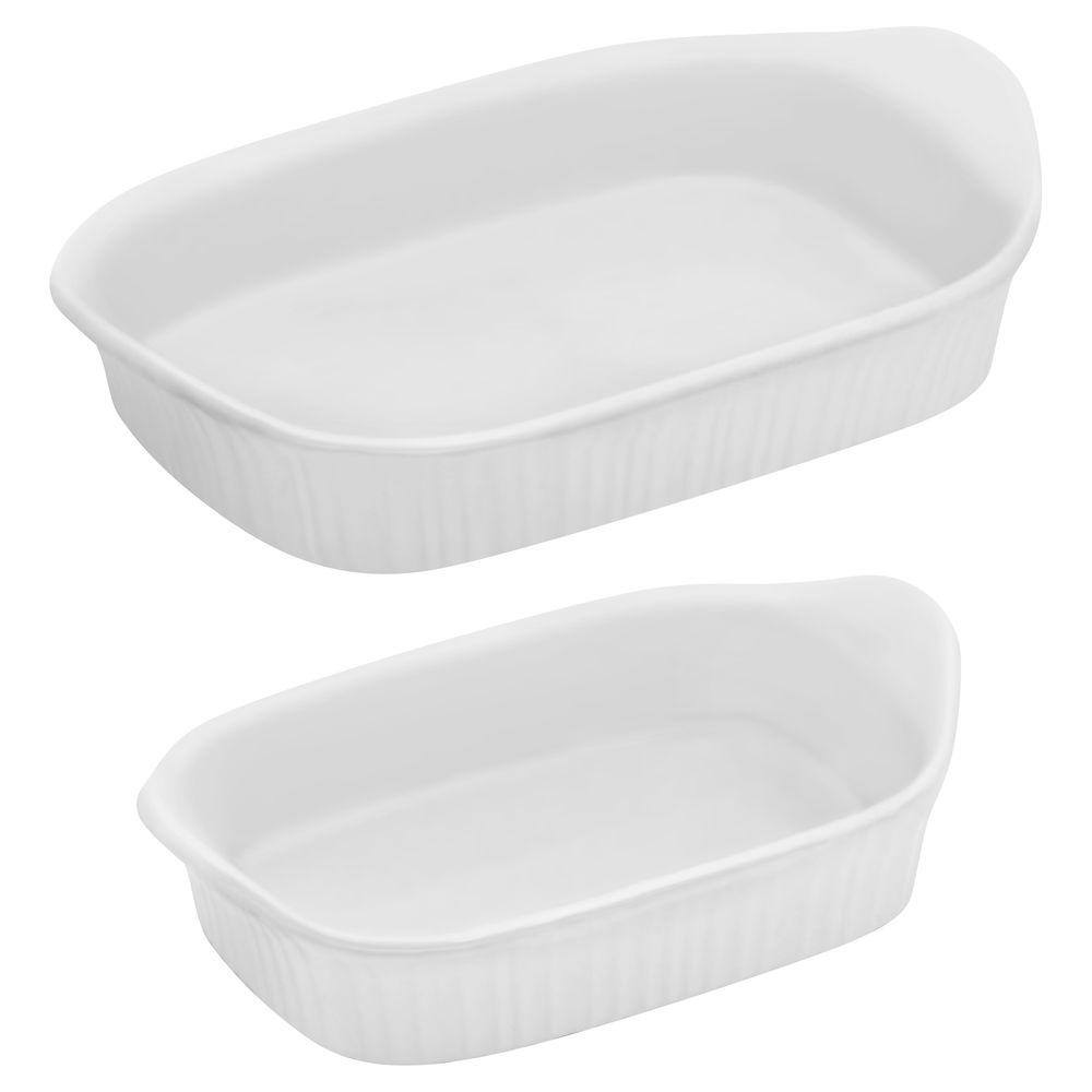 Corningware French White 2-Piece Ceramic Bakeware Set
