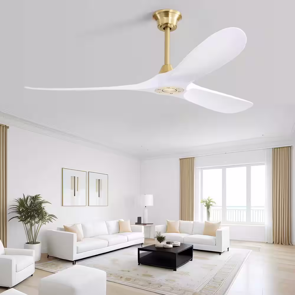 Sofucor 60 in. Indoor/Outdoor Gold Ceiling Fan with Remote Control and 6-Speed DC Motor