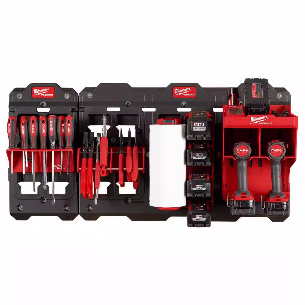 Milwaukee Packout Shop Storage 6-Piece Kit with M18 Battery Rack