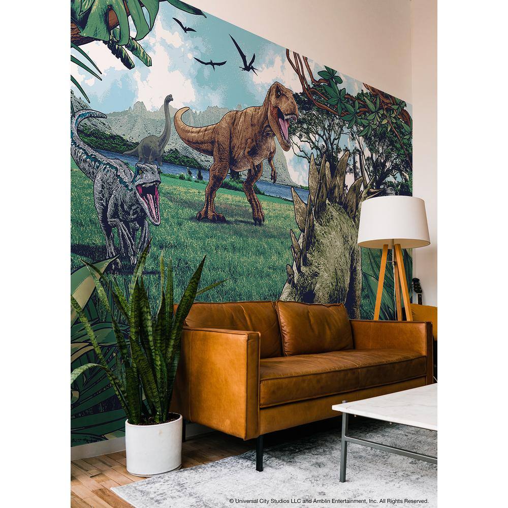 RoomMates Jurassic Park Green Novelty Peel and Stick Wall Mural