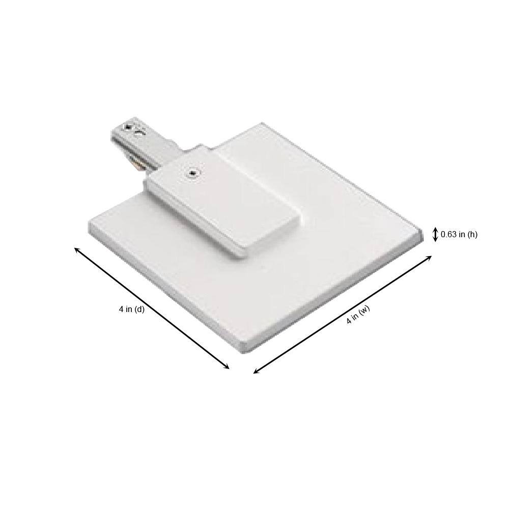 Halo Lazer Track Lighting White Live End Feed with Junction Box Cover