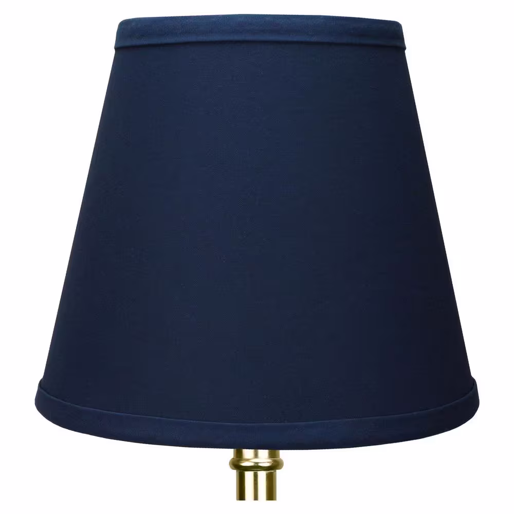 FenchelShades.com 5 in. Top Diameter x 9 in. Bottom Diameter x 7 in. Slant Linen Navy Blue Empire Lamp Shade