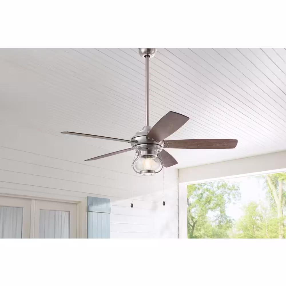 Home Decorators Collection Raina 52 in. LED Outdoor Brushed Nickel Ceiling Fan with Light