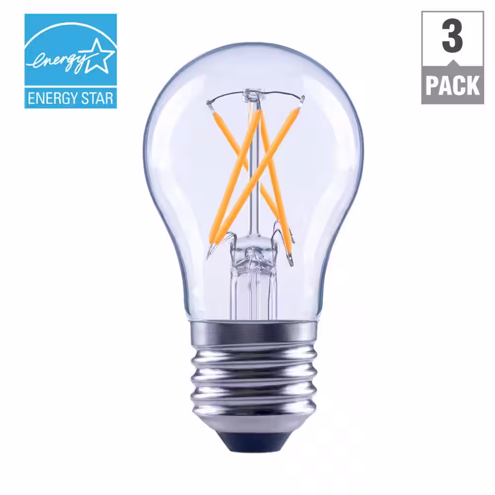 EcoSmart 40-Watt Equivalent A15 Dimmable ENERGY STAR Clear Glass Decorative Filament Vintage LED Light Bulb Soft White (3-Pack)