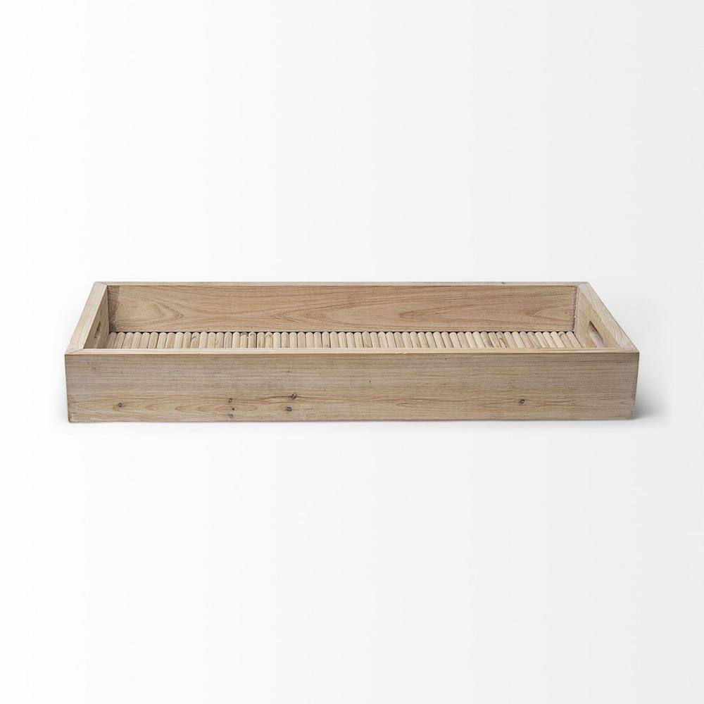 HomeRoots Natural Blonde Wood Coastal Inspired Tray