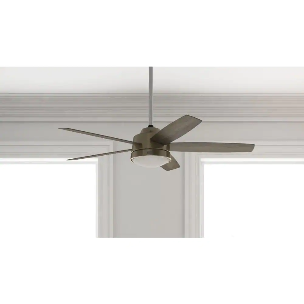 Hunter Erikson 52 in. Indoor Burnished Brass Ceiling Fan with Remote and Light Kit