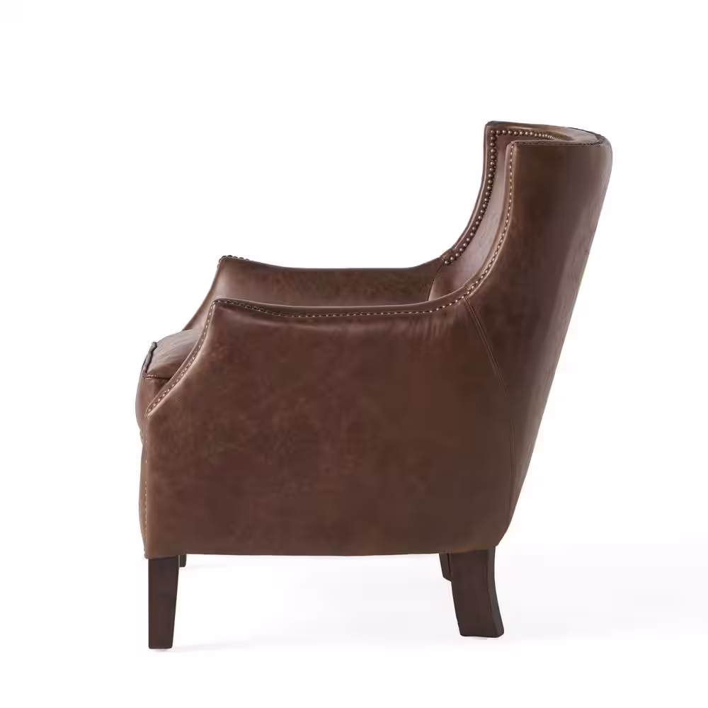 Noble House Njord Vintage Light Brown Leather Vintage Club Chair
