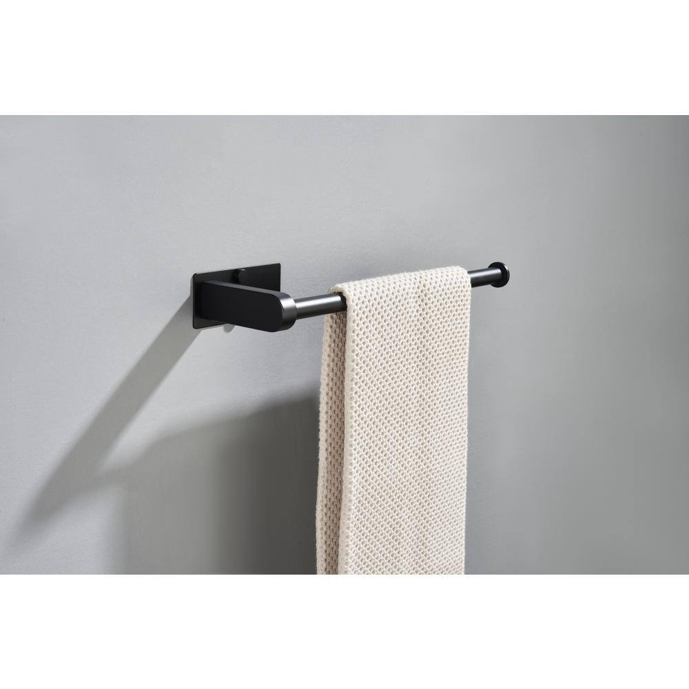 None 12 in. Stainless Steel Wall Mount Paper Towel Holder for Kitchen Bathroom in Matte Black (2-Pack)