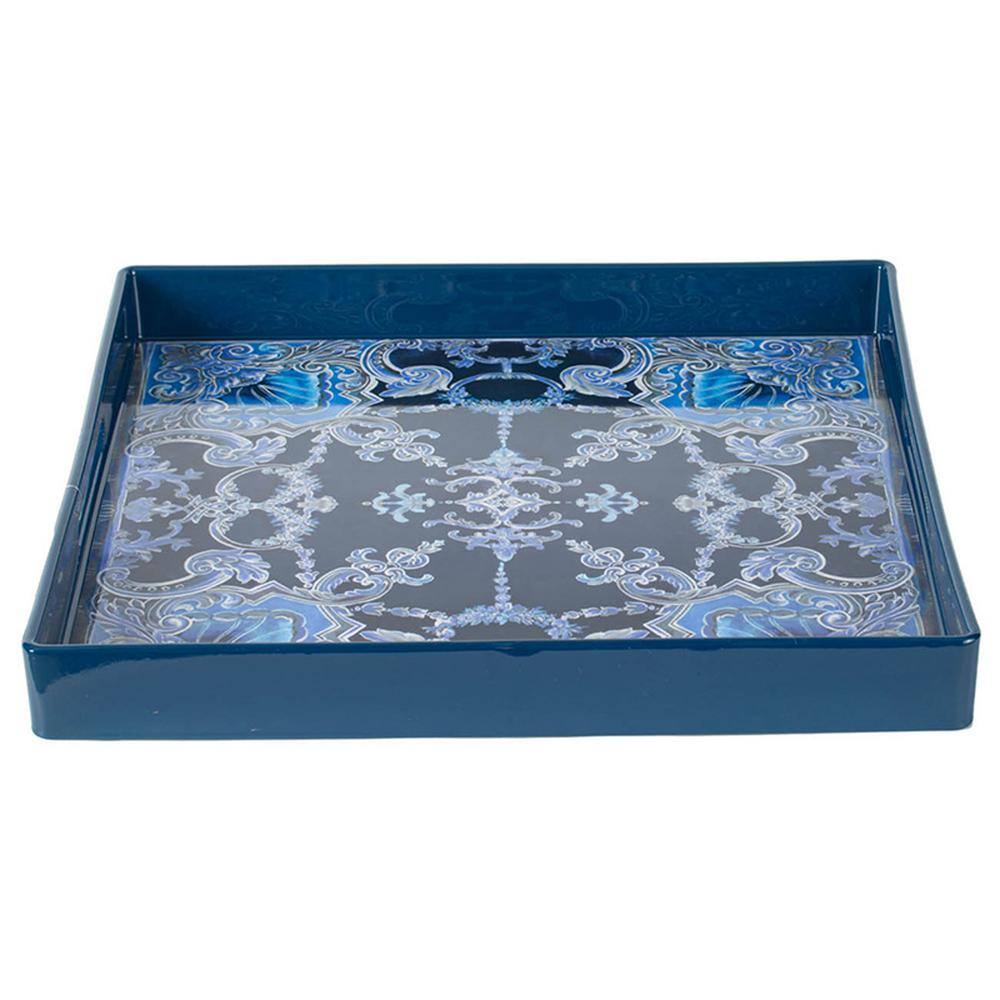 A & B Home Blue, White Tray