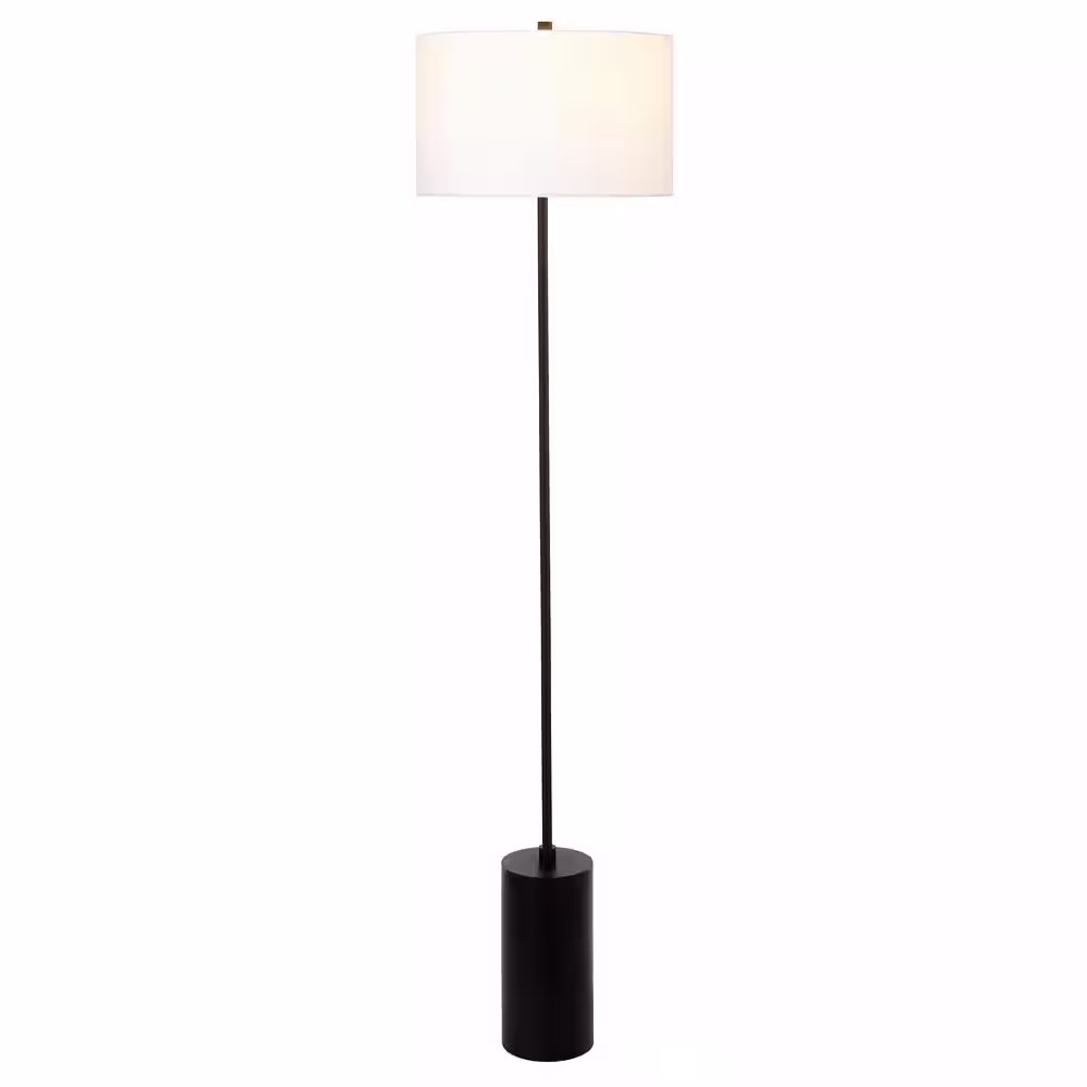 Meyer&Cross Somerset 64 in. Blackened Bronze Floor Lamp with Drum Shade