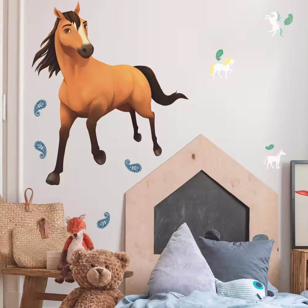 RoomMates Orange and Brown and Blue Spirit Riding Free Giant Wall Decals