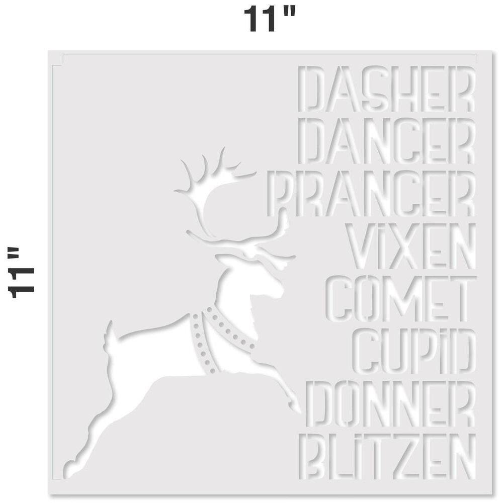 Designer Stencils Santa's Reindeer Stencil and Free Bonus Stencil