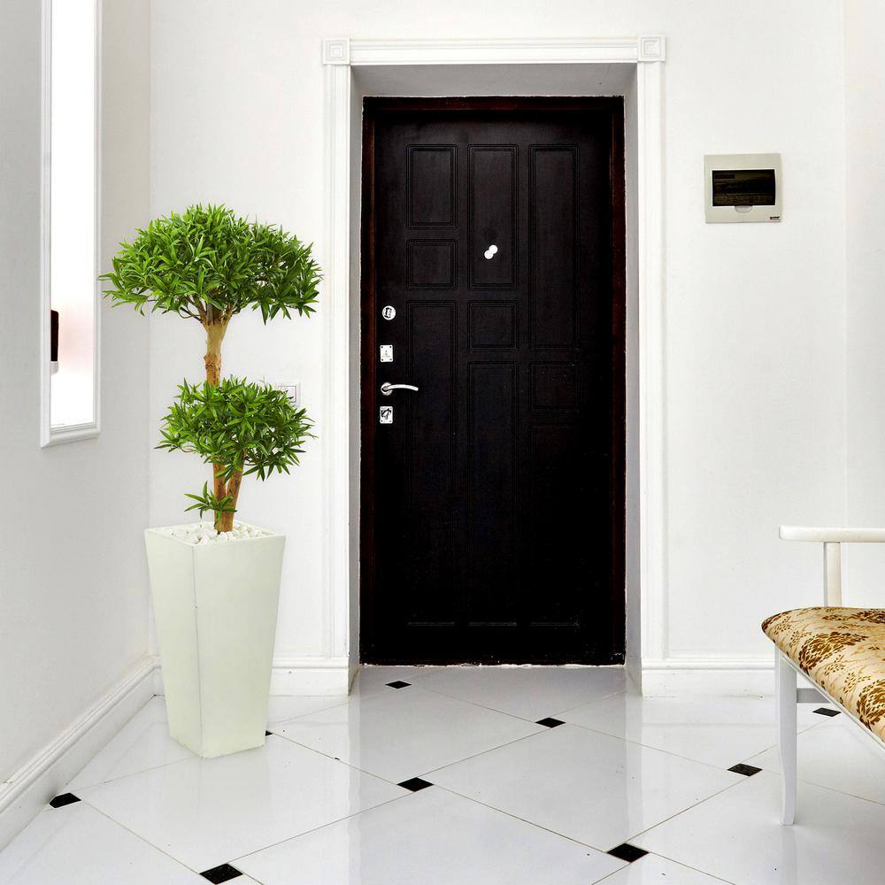 Nearly Natural Indoor 50 in. Artificial Bonsai Styled Podocarpus Tree in Tower Planter