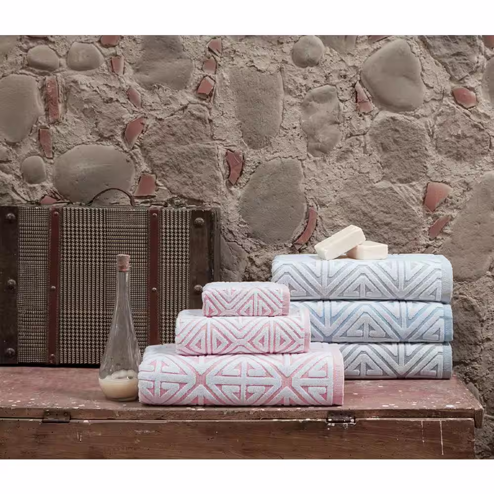 Enchante Home Glamour 8 pcs Turquoise Turkish Cotton Wash Towels