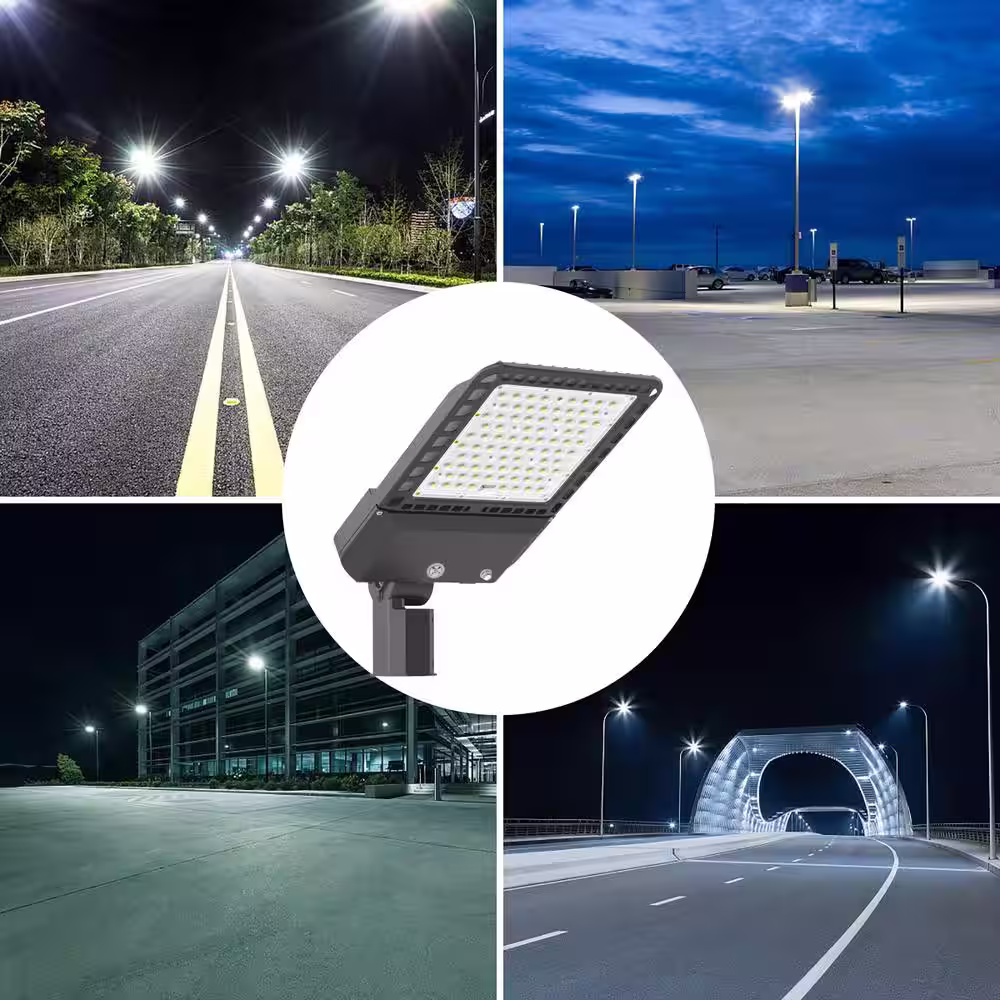 None 1500-Watt Equivalent Integrated LED Bronze 300W Parking Lot Light,Slip Fitter,5000K White, 39000 Lumens, with Photocell