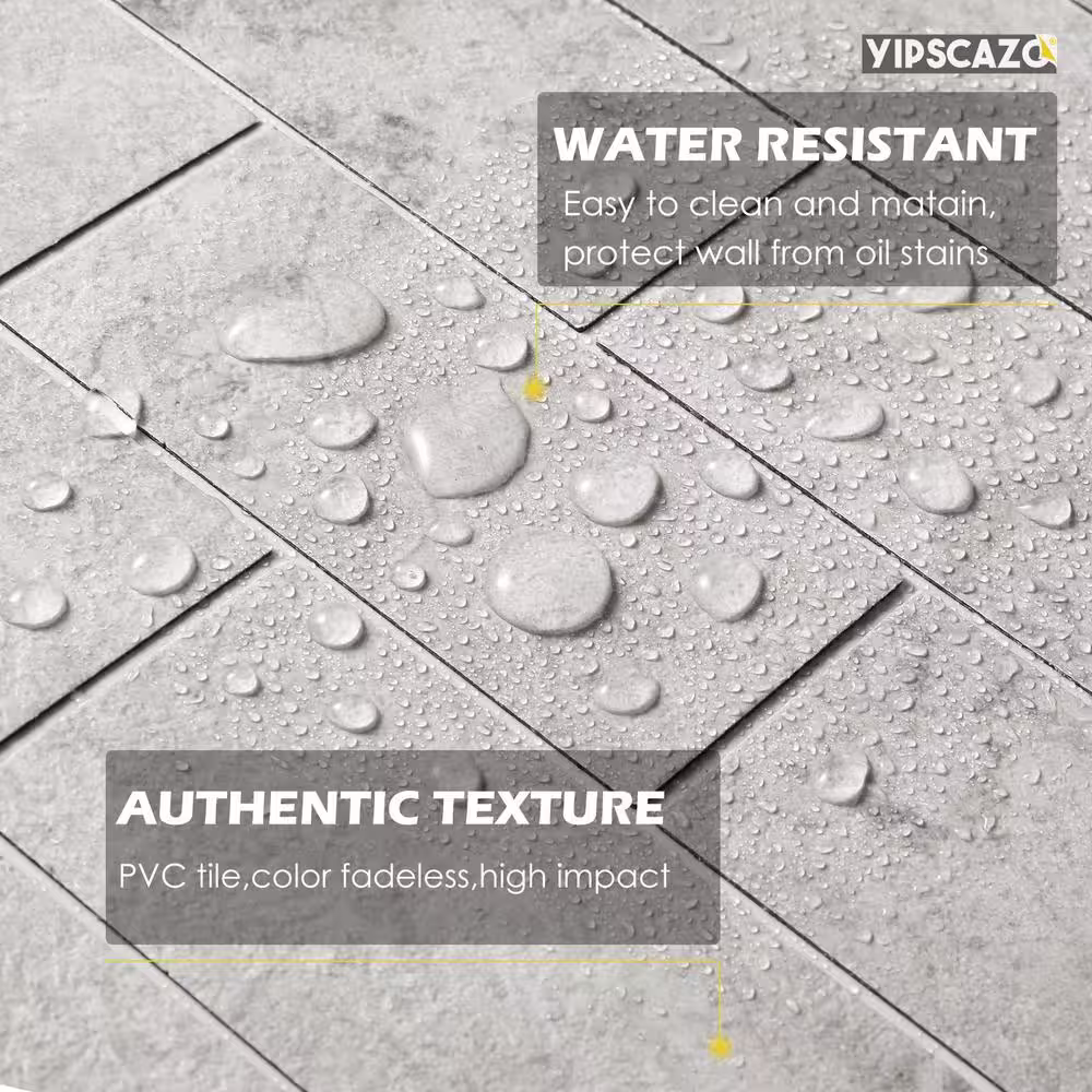 None Subway Collection Marble Gray 12 in. x 12 in. PVC Peel and Stick Tile (5 sq. ft./5-Sheets)