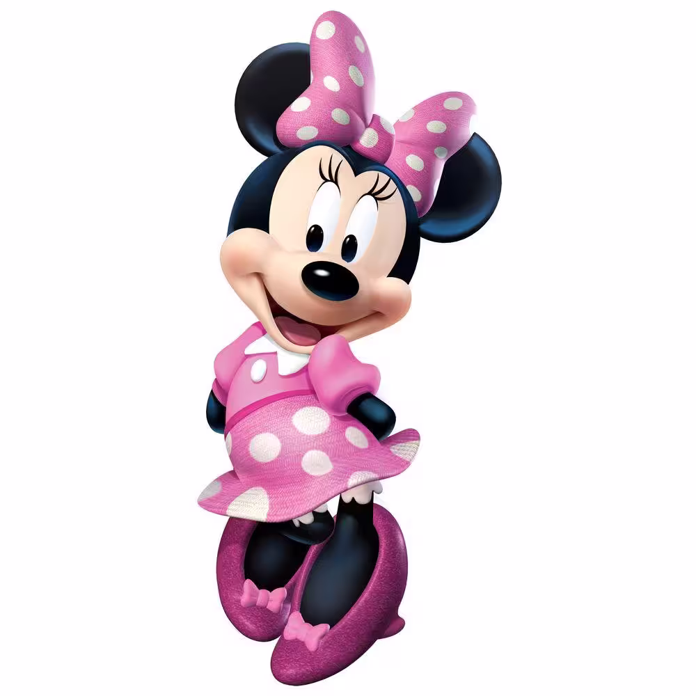 RoomMates 18 in. x 40 in. Mickey and Friends - Minnie Bow-tique 17 -Piece Peel and Stick Giant Wall Decal