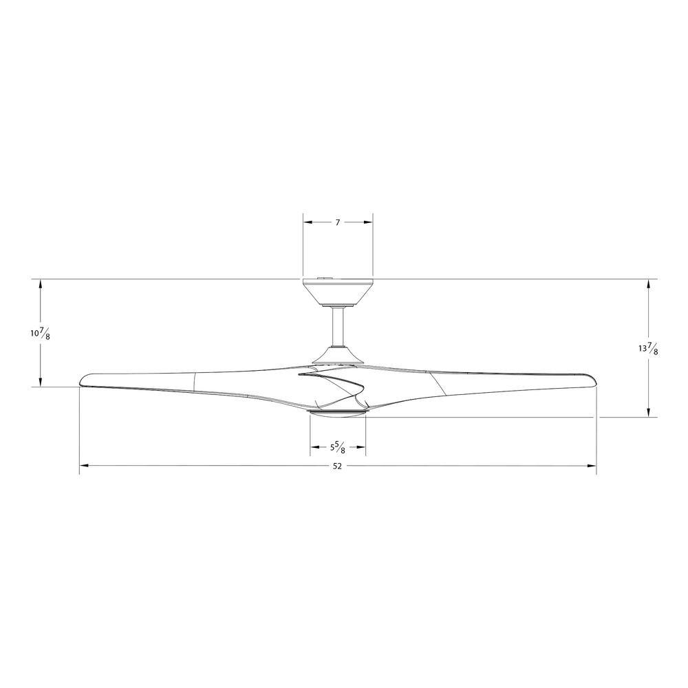 Modern Forms Zephyr 52 in. Indoor/Outdoor Matte Black 3-Blade Smart Ceiling Fan with LED Light Kit and Remote Control