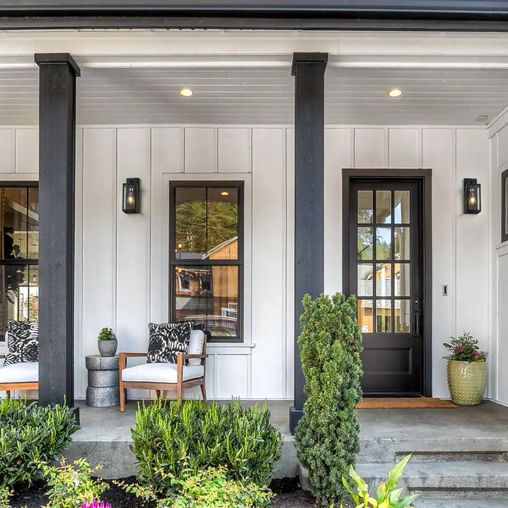 None 1-Light Matte Black Hardwired Outdoor Wall Lantern Sconce with Clear Tempered Glass (2-Pack)