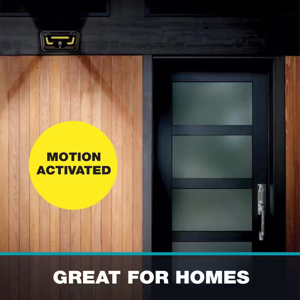 Bell + Howell 5-Watt Equivalent Integrated LED Black 300 Lumens Warm Light 2 Modes Motion Solar Bionic Light Wall Pack Light, 3500K