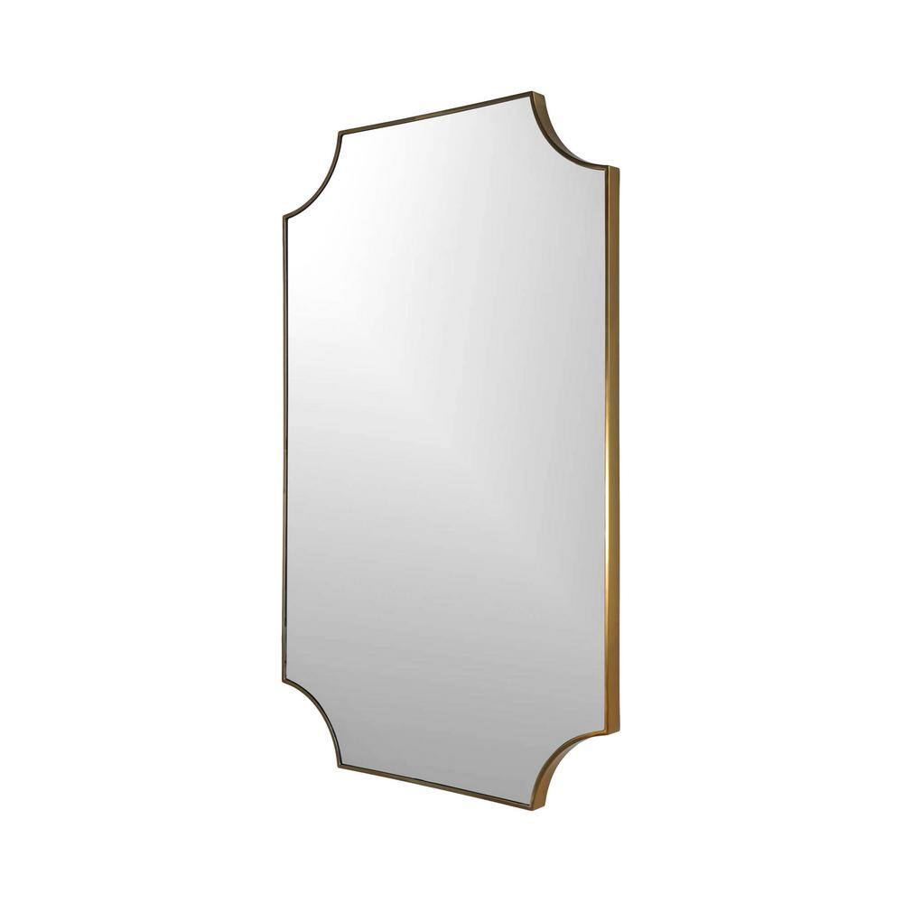 None Sierra, Rectangle Scalloped Mirror, Gold 24 in. x 40 in.