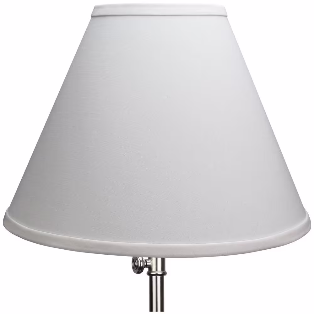 FenchelShades.com 12 in. Width x 8.25 in. Height White/Brass Hardware Coolie Lamp Shade