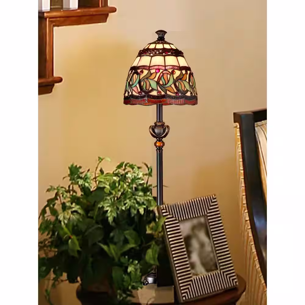 Dale Tiffany 30 in. Aldridge Antique Bronze Buffet Lamp